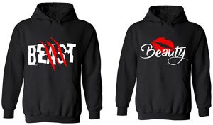 Beauty and the beast couple hoodies