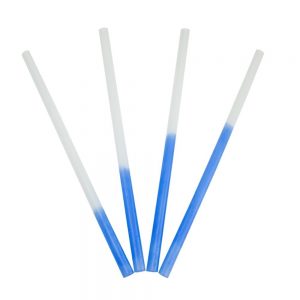 Gender reveal color changing blue straws