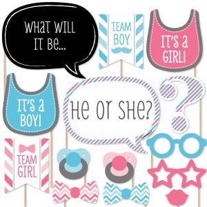 Gender reveal photo booth props