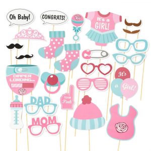 Pink baby girl photo booth props
