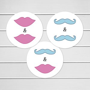 Twin gender reveal stickers